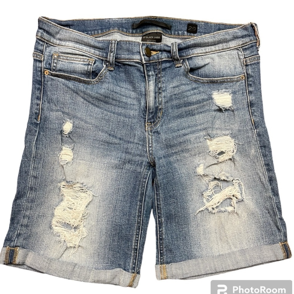 Distressed Jean Shorts by SP Black Label